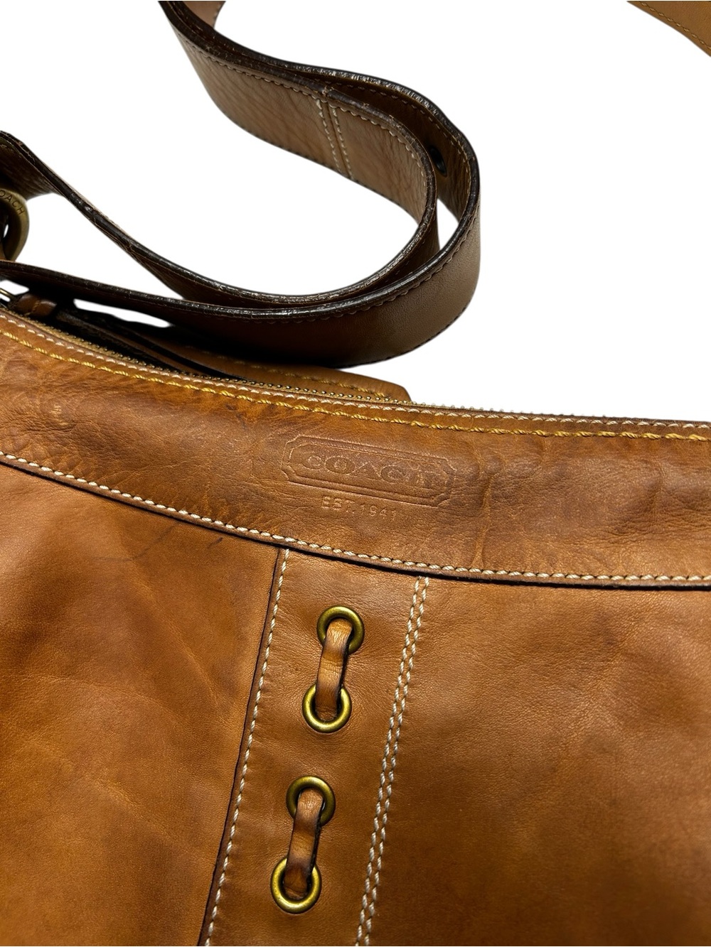 Vintage Coach Chelsea Laced Duffle Crossbody Shoulder Bag 10399 - Picture 7 of 15